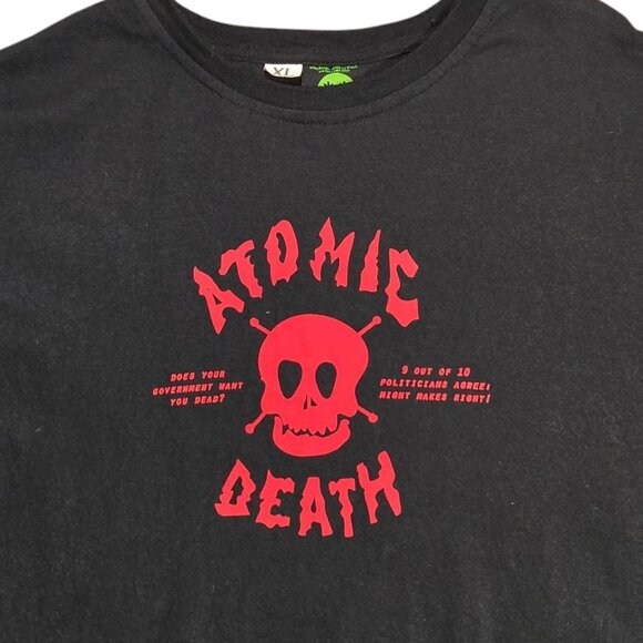 Tunnel Vision Edgy Goth Oversized Skull Print Atomic Death T-Shirt XL - Picture 2 of 4